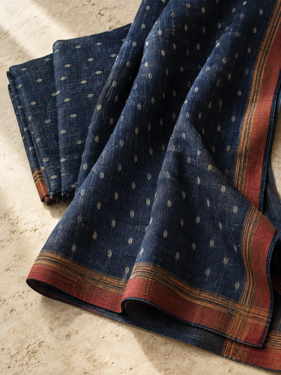 Sungudi, indigo with rice dots, Madurai Sungudi from Madurai